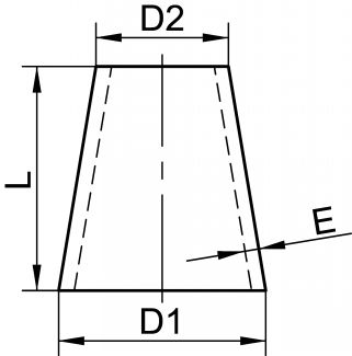 Réduction concentrique métrique roulé soudé - Schéma