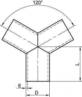 Y ISO à 120° épaisseur 2 mm roulé soudé - Schéma