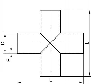 Croix ISO à souder roulé soudé - Schéma