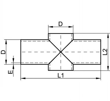 Croix extrudée ISO roulée soudée - Schéma
