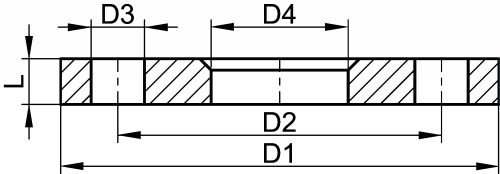 Bride tournante aluminium AS 13 - Alésage type A - Schéma