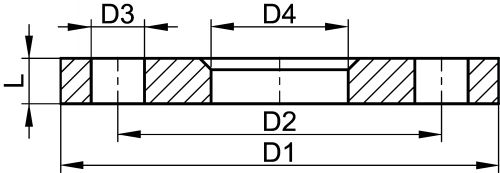 Bride tournante aluminium AS 13 - Alésage type C - Schéma