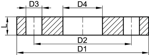 Bride plate &agrave; souder type 01A - S&eacute;rie amincie - sch&eacute;ma