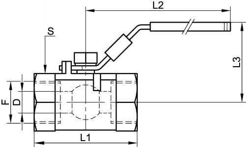 Vanne monobloc femelle / femelle Gaz - Schéma