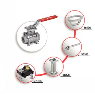 Vanne 3 pièces femelle / femelle Gaz - accessoires associés
