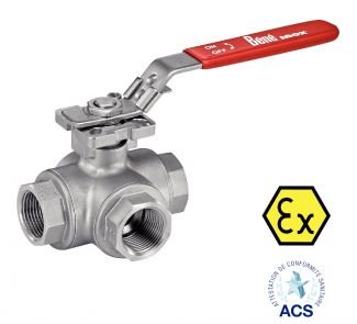 Vanne 3 voies taraudage Gaz avec platine ISO