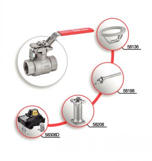 Vanne 2 pièces ATEX femelle / femelle Gaz - accessoires associés