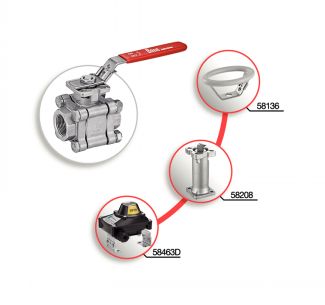 Vanne 3 pièces femelle / femelle Gaz - accessoires associés