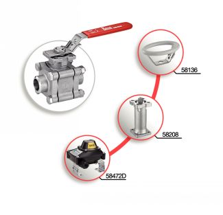 Vanne 3 pièces à souder BW avec platine ISO - accessoires associés