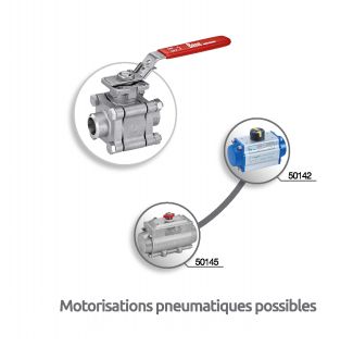Vanne 3 pièces à souder BW avec platine ISO - motorisations pneumatiques