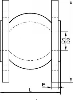 Compensateur de dilatation &agrave; bride NBR - Acier zingu&eacute; - Sch&eacute;ma