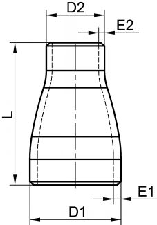 Réduction concentrique Schedule 10S roulé soudé - Schéma