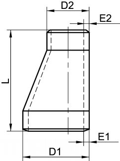 Réduction excentrique Schedule 40S sans soudure - Schéma
