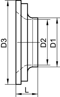 Douille SMS à souder pour tube ISO - Schéma