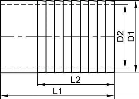 Adaptateur lisse cannelé - Schéma