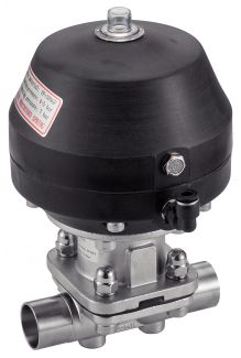 Vanne &agrave; membrane pneumatique KDV-P160, NF, extr&eacute;mit&eacute;s SMS &agrave; souder