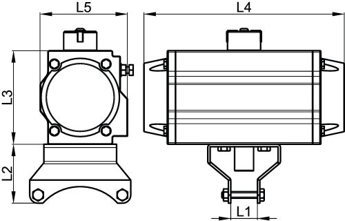 Actionneur pneumatique avec patte de fixation - Schéma 2
