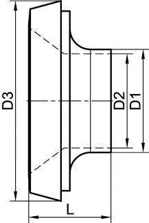 Douille DIN à souder pour tube ISO - Schéma