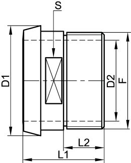 Adaptateur douille DIN / filetage BSPP - Schéma