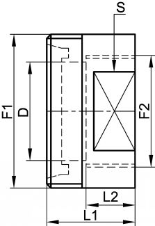 Adaptateur nez fileté DIN / taraudage BSP - Schéma