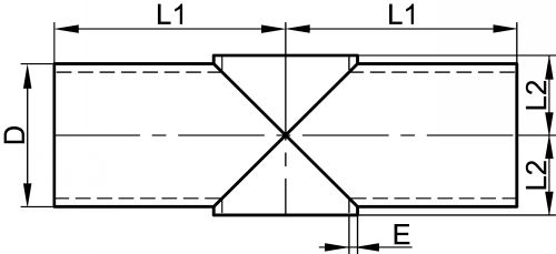 Croix extrudée polie satin - Schéma