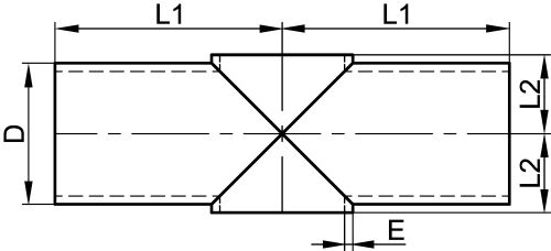 Croix extrudée non polie - Schéma