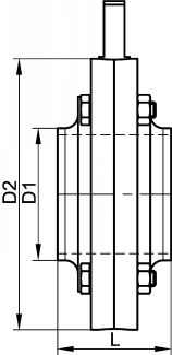 Vanne papillon bouts lisses - Joint EPDM - Schéma