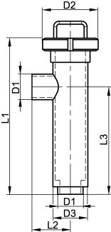 Filtre équerre bouts lisses - Schéma