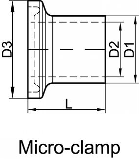 Ferrule micro-clamp ou mini-clamp à souder - Schéma