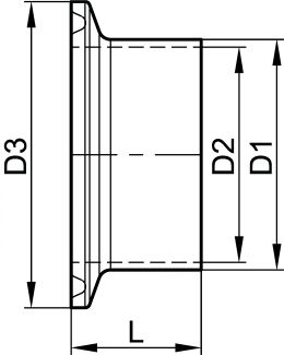 Ferrule clamp ISO à souder - Schéma