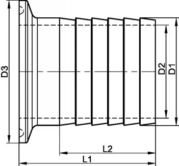 Ferrule clamp ISO cannel&eacute;e - Sch&eacute;ma