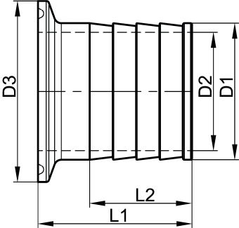 Ferrule clamp ISO cannelée - Schéma