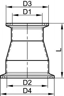 Réduction concentrique embouts clamp - Schéma