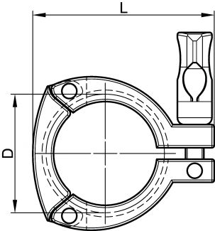 Collier clamp 3 parties - Schéma