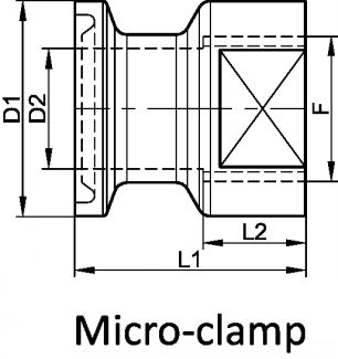 Ferrule micro-clamp ou mini-clamp taraudage BSP - Sch&eacute;ma