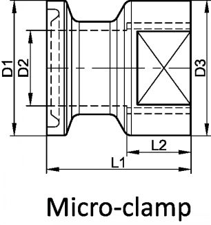 Ferrule micro-clamp ou mini-clamp taraudage BSP - Sch&eacute;ma