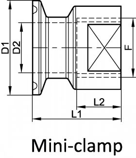 Ferrule micro-clamp ou mini-clamp taraudage BSP - Sch&eacute;ma