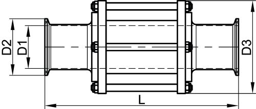 Indicateur de circulation embouts clamp - Schéma