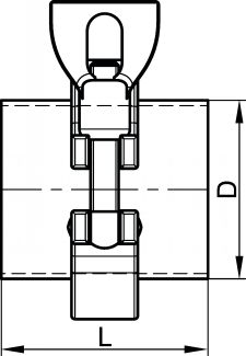 Raccord clamp complet collier simple articulation - Schéma