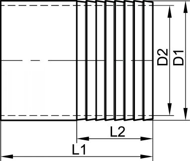 Adaptateur lisse / cannelé - Schéma