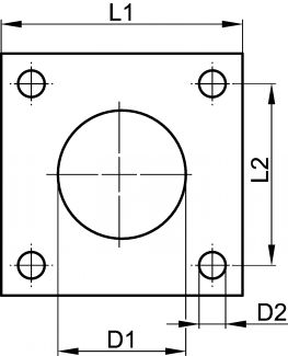 Joint de bride carrée à trous ronds - NR SBR - Schéma