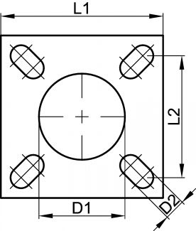 Joint de bride carrée à trous oblongs - FKM (BNIC) - Schéma