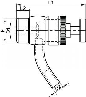 Sampling diaphragm valve - stainless steel 316l (Schema #2)