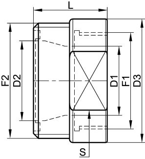 Raccord pour cuve IBC avec pas artilleur - Schéma