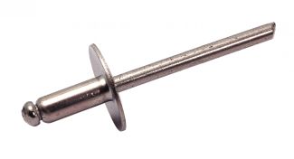 Blind rivet extra large head - aluminium body, zinc plated steel mandrel alu/acier