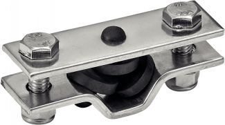 Two screws hexagonal pipe holder with epdm grommets- stainless steel 304 (Photo #2)