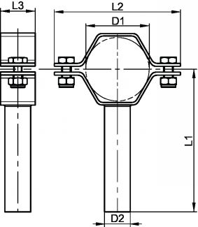 Collier hexagonal 2 vis avec tampons EPDM
