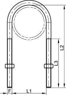Etrier long double hauteur pour tube ISO - Schéma