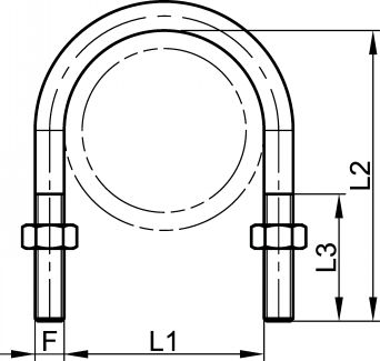 Etrier fileté pour tube ISO - Schéma