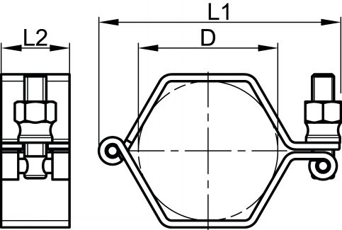 Collier hexagonal articulé sans tige - Schéma